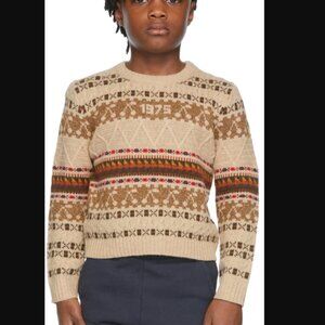 Bonpoint Kids Beige Jacquard Tinoa Sweater size 10